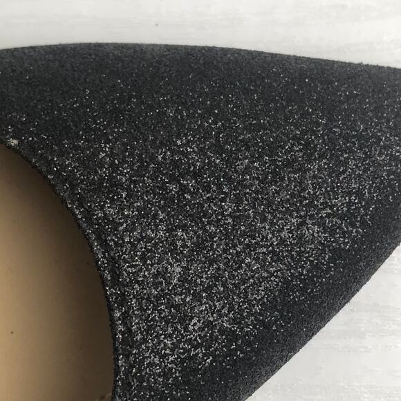 Unisa Elastic Slingback Black Matte Glitter Pointed Toe Heels Size 7 Goth Emo - Picture 7 of 11